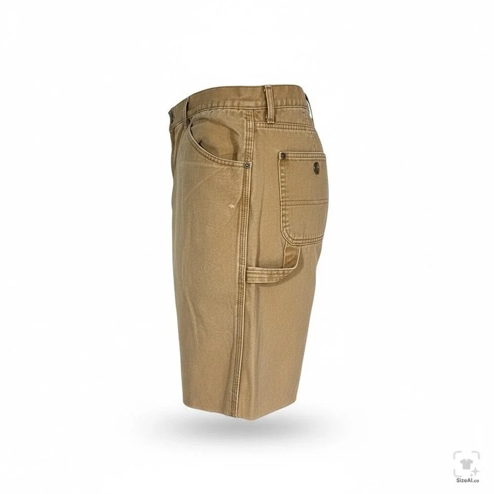 Dickies Shorts Mens 38 Brown Cargo Relaxed Fit Distressed Raw Hem Canvas